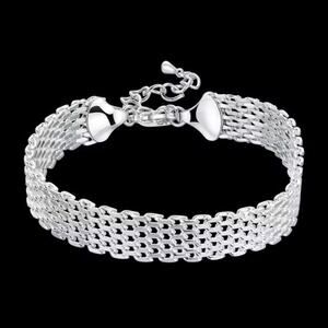 925 Sterling Silver 10mm Chain Mesh Adjustable Woman's Anniversary Birthday Gift